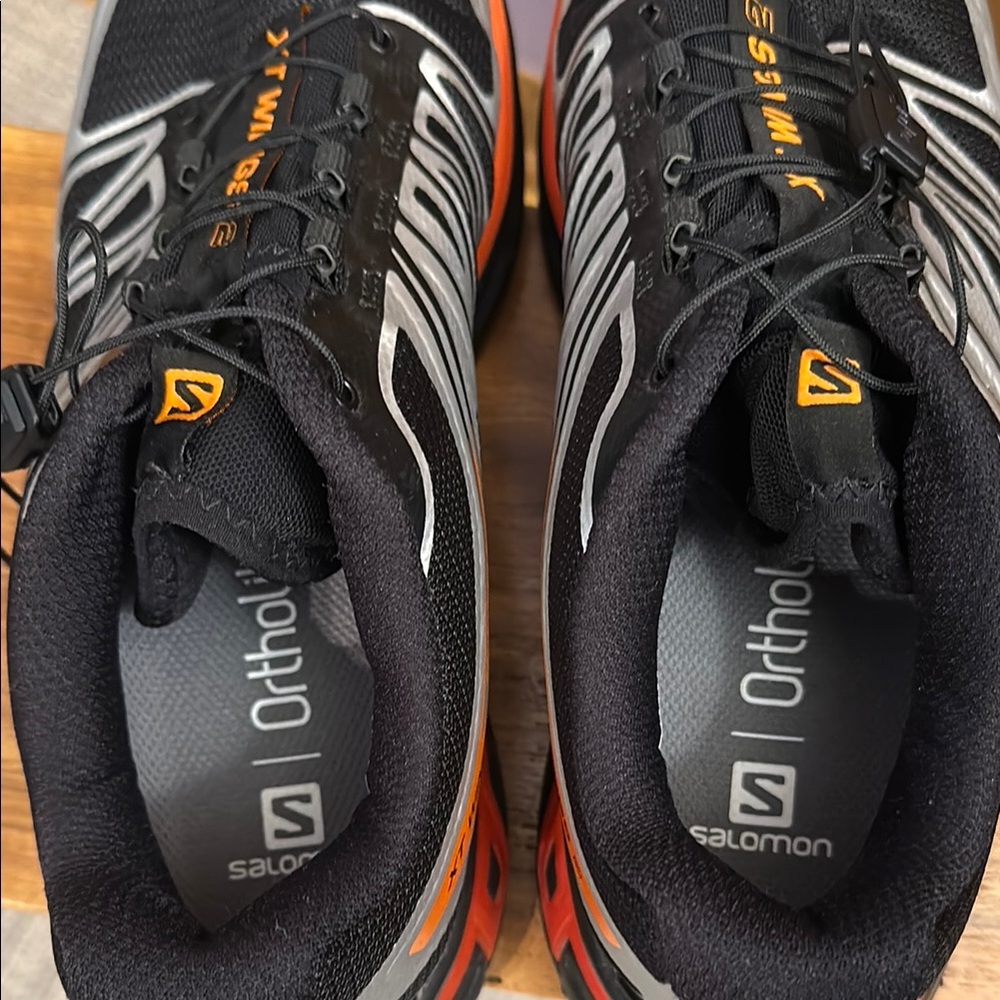 Salomon XT-Wings 2 Black Silver Vibrant Orange Men's Shoes size 9.5. - Picture 12 of 16